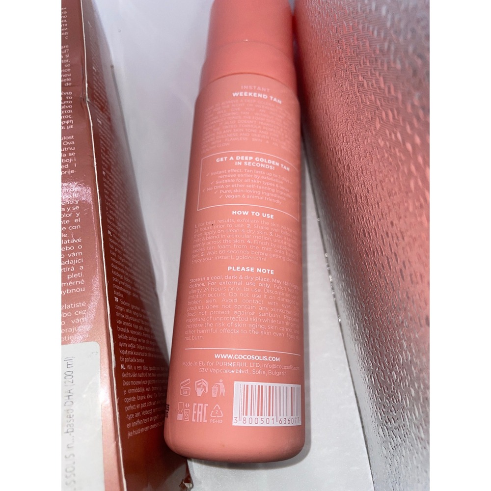 Cocosolis Solis Instant Weekend Tan Foam 200ml 6.7 Fl Oz Natural Glow - Picture 4 of 8